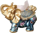 YANRUI Skulptur Skulptur Harz Tissue Box Halter Elefant Statuen Dekor Abdeckung Spender für Badezimmer Dekorative (Color : B)