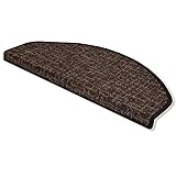 Floordirekt Stufenmatten Bermuda | Halbrund oder Eckig | Treppenmatten in 6 Farben | Hochwertig & pflegeleicht | Stufenteppich | Made in Germany (Braun, Halbrund 56 x 19 cm)