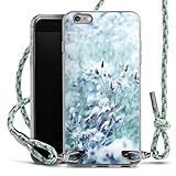 DeinDesign Carry Case kompatibel mit Apple iPhone 6s Plus Hülle mit Band Handykette zum Umhängen hellgrün Lavendel Wiese B