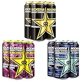 Rockstar Energy Drink Box: Koffeinhaltige Erfrischungsgetränke für den Energie Kick, EINWEG Dosen (12x 500ml) - 4x Original, 4x Punched Guava & 4x XDurance Blueberry