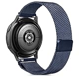 Gaoren Kompatibel mit Samsung Galaxy Watch Active/Active2 40mm 44mm/Watch 3 41mm Armband, 20mm Edelstahl Metall Ersatz Uhrenarmband für Gear Sport/S2 Classic/Garmin Vivoactive 3 (Dunkelblau)