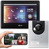 Goliath Hybrid | IP | Full-HD Video Türsprechanlage | App | 1-Fam | 1 x Full-Touchscreen 17,78 cm (7') | Aluminium Aufputz Türstation | 180° Ultra-Weitwinkel | AV-IPS-201