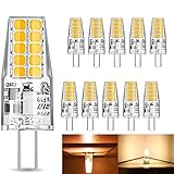 Beylore G4 LED Lampen 10Er Pack, 3W LED Birnen Ersetzt 30W Halogenlampen, 3000K Warmweiß 400LM 12V AC/DC G4 LED Energiesparlampe, 360° Lichtwinkel, Kein Flackern Nicht Dimmb