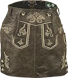 Tachten Lederrock kurz Damen -Leder Rock Vintage Damen- Nappa antik - Trachtenrock Knielang - Kurzer Lederrock Damen Tracht echt Leder alt Schwarz antik (36, Alt Schwarz)