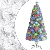 Catherinol Künstlicher Weihnachtsbaum mit LED, Tannenbaum, Lichterkette, Weihnachtsbeleuchtung, Edeltanne, Weihnachts-Baum, Weiß 120 cm G