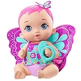 My Garden Baby GYP10 - Schmetterlings-Baby Puppe zum Füttern und Anziehen (30 cm), mit wiederverwendbarer Windel, abnehmbarer Kleidung und Flügeln, Kinderspielzeug ab 2 J