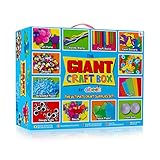 abeec Riesige Bastelbox – Box mit Kunst- und Bastelbedarf – enthält Lolly Pop-Sticks, Kulleraugen, Pfeifenreiniger, Seidenpapier, Pomp
