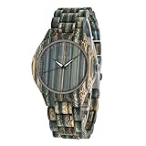 Herren Damen Unisex Holzuhr Holz-Armbanduhr Klassik mit mit Geschenkbox (Herren)