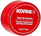 Kores - Fingeranfeuchter für Zählen, Sortieren und Ablegen, Antibakteriell und Ungiftig, Praktischer Plastik Behälter, Packung von 1 x 25