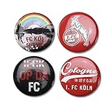 1. FC Köln Button-Set - Seit 1948 - Anstecker, Pin - Plus Lesezeichen I Love Kö