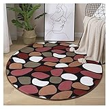 RUIHUAN Teppich Neueste Runde Korallen Samt Teppich Farbe Wasserabsorption Sofa Teppich Memory Foam Für Schlafzimmer Wohnzimmer Kinder Teppich Yoga Mats weich (Color : Pattern B, Size : 100x100cm)