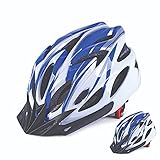 Fahrradhelm Herren Damen Erwachsene - Mountainbike Helm für Kinder Rad-/Kletterhelm mit abnehmbarem Visier 24 Vent MTB Helm Outdoor Sport Schutzhelm (Blue)