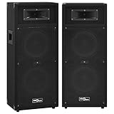 vidaXL 2X HiFi Bühnen Lautsprecher Professionell Passiv Eckenschutz Konzert Lautsprecherbox Bass Box Subwoofer Soundsystem Party Disco 1000W