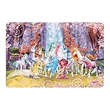 Wandbild Mia and Me - Mia und Onchao mit den Einhörnern von Centopia, 72 x 108