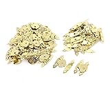 sourcing map 50 pcs Metall Mini Flower Leaf Schmuck Fall Box Lock Haspe Staple S