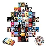 GTOTd 50PCS Album Cover Aesthetic Pictures （with Pop Singer Stickers Pack ）Album Style Photo Collection Collage Dorm Decor for Teens, Trendy Wall Prints Small Poster for B