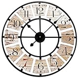 Technoline WT1611 große, analoge Wanduhr WT 1611, quarz, technoline,Metall/MDF, braun, Ø 58