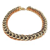 Nobel SCHMUCK Statement-Kette Gold Leder Orange Braun Damen Halsk