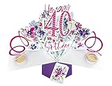 Second Nature Pop-Up-Grußkarte zum 40. Geburtstag, Blumen, POP190