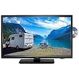 Reflexion LDDW220 Wide-Screen LED-Fernseher (22 Zoll) für Wohnmobile mit DVB-T2 HD, DVD-Player, Triple-Tuner und 12 Volt KFZ-Adapter (12 V/24 V, Full HD, HDMI, USB, EPG, CI+, DVB-T Antenne), Schw