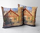 SSCLOCK Bedruckte Kissenbezüge, bedruckter Überwurf-Kissenbezug. Der quadratische Kissenbezug ist geeignet für: Auto, Schlafzimmer, Wohnzimmer, Heim-Dekoration, Miraculous Ladybug 24–40,6 x 40,6