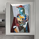 Pablo Picasso BerüHmte Bild Frauen Bild Sitzen Mary Thal Leinwanddruck Bild Wand Bilder FüR Wohnzimmer Home GroßE GrößE Dekor 100x70 cm Kein R