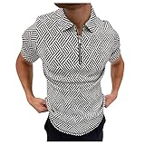 DRESCOKLJ Poloshirt Herren Kurzarm Baumwolle Polohemd Freizeit Polo Golf Sommer Tshirts mit Polokragen Männer Basic Leichte Atmungsaktiv Regular Fit Polohemd Top