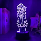 3D Led Nachtlicht Talbe Illusion Lampe Anime Beyond Mirai Border Kuriyama Für Schlafzimmerdekoration Geburtstag Manga Kyoukai No Kanata-No R