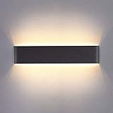 Yafido Wandleuchte Innen LED 40CM Wandlampe Up Down Wandbeleuchtung Wandlicht Wandstrahler Schwarz 14W Warmweiß 3000K für Schlafzimmer Wohnzimmer Flur Trepp