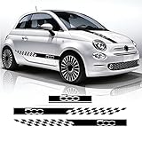 Zubehör 3 Stück Racing Sport Tür Seitenstreifen Rock Aufkleber Motorhaube Aufkleber, für FIAT 500 595 Abarth 500e 500c 2015 2021