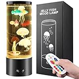 Quallen Lampe Lavalampen LED Fantasy Runde echte Quallen Aquarium Lampe Jellyfish Stimmungslampe Runde Quallen Lampe für Die Dekoration USB Farbe Nachtl Dekoration Tolle Geschenke fü