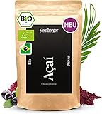 Acai Pulver bio laborgeprüft ohne Zusatzstoffe | Aus 100% Acai Beeren | Superfood vegan, schonend gefriergetrocknet u. fein vermahlen ideal für Bowl, Smoothie, Shakes, Sorbet | 200g