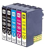 5X kompatible Tintenpatrone als Ersatz für EPSON 502XL für Epson WF-2860DWF WF-2865DWF XP-5100 XP-5105 XP-5115 schwarz, schwarz, Cyan, Magenta, gelb