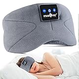 Bluetooth Schlafmaske,WU-MINGLU Schlaf Kopfhörer Augenmaske Drahtlose Musik Stirnband Kopfhörer für Flugzeug Schlafen Reisen Entspannung