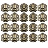 Größe Verriegelungs Scharniere Retro Stil Schmuck Verschluss Design Dekorative Antike Haspe Schloss mit 80 Schrauben Klein Vorhängeschloss Eisen Schnapp für Deko Schmuckschatulle Holzkoffer (Bronze)