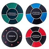 Spielkarten-Pokermatte, Runde Pokertischauflage, Pokertuch, Durchmesser 120cm, Naturkautschuk rutschfest, Bietet Platz Für 2-8 Personen Beim Poker Und Pokersp