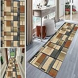 Teppich Läufer Flur 100×300cmKorridor rutschfest Waschbar Küche Geometrisches 3D-Druckmuster Nach Maß rutschfest Waschbar Modernes Wohnzimmer Küche Schlafzimmer Bettumrandung Teppich Meterw