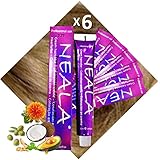 6 Haarfärbe NEALA-7.77 MITTELBLOND TABAK - Professionelle permanente vegane Farbstoffe OHNE AMMONIAK, PPD- UND MEA-frei mit tollem Glanz und Deckkraft -NEALA 6 x 100ml = 600