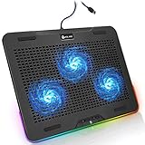 KLIM Aurora + Laptop-RGB-Kühler- 11 bis 17 Zoll + Laptop-Gaming-Kühlung + USB-Lüfter + Stabil und leise + Mac- und PS4-kompatibel + Neuheit 2021