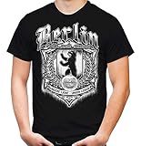 Für Immer Berlin Männer und Herren T-Shirt | Sport Fussball Union Trikot Hertha BSC bfc Stadt Fan (S, Schwarz Druck: Weiß)