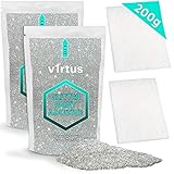 v1rtus Silver Glitter Lackadditiv [200g] NEW 2021-2 x Finishing Rauen Pads inklusive - Mix mit beliebiger Farbe auf Wasserbasis für perfekten Luminous-Finish auf Innen- oder Außenwänden, Deck