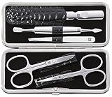 Zwilling 97507-004-0 Classix Inox Etui in Kroko-Optik mit Rahmenverschluss, 5-teilig, schw