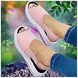 ZG-HOME Neu 2021 Hohe Qualität Frauen Keilsandalen Orthopädische Sandalen,Sexy Mode Damen Lässige Einfarbige Plattform Fischmaul ​Sommerschuhe Strand Sandalen,Plus Size 35-43Pink-EUR 42/USA 11