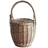 Dwqlx Mode Sommer Neue Frauen Strandkorb Stroh Handtasche Abdeckung Handtasche Wicker Handmade Kleine Frauen Böhmen Tote Reisekupplung (S