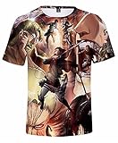 Attack on Titan 3D gedrucktes T-Shirt Anime Eren Mikasa Rival Ackerman Sommer Tops Legion Scouting Shingeki no Kyojin Kurzarm T-Shirt, 08 Attack on Titan T-Shirt, XL