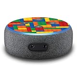 2er Set Folie Cover für intelligenten Smart Speaker Lautsprecher Aufkleber Schutzfolie Skin selbstklebend passgenau Klebefolie für Sprachassistent R137 (Nr. 30 Bausteine)