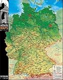 Vogt Foliendruck GmbH 3D - Landkarte Deutschland 60 x 47 cm Karte Germany