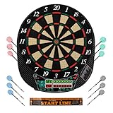 Ultrasport elektrisches Dartboard, mit und ohne Türen, Dartautomat für bis zu 16 Spieler, inklusive Abwurfline, 12 Dartpfeile und 100 Soft-Tipps, geeignet für Partys und Spieleab