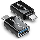 deleyCON USB C OTG Adapter - USB zu USB C - Für Handy Smartphone Tablet Laptop Chromebook Netbook - 2 Stück - Schw