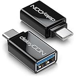 deleyCON USB C OTG Adapter - USB zu USB C - Für Handy Smartphone Tablet Laptop Chromebook Netbook - 2 Stück - Schw